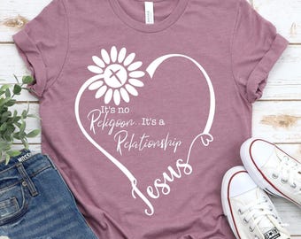 Jesus Relationship T-Shirt: Sunflower Heart Christian Tee