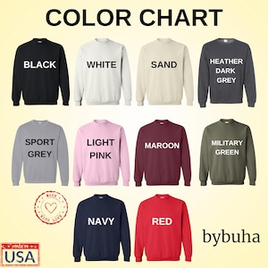 a group of sweaters that say color chart