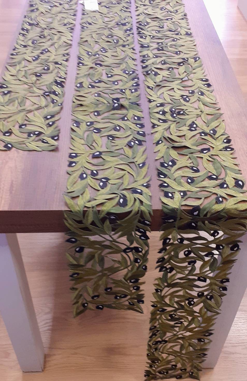 Table Runner Olive Table Runner Cut by Hand Wedding Gift Home Etsy