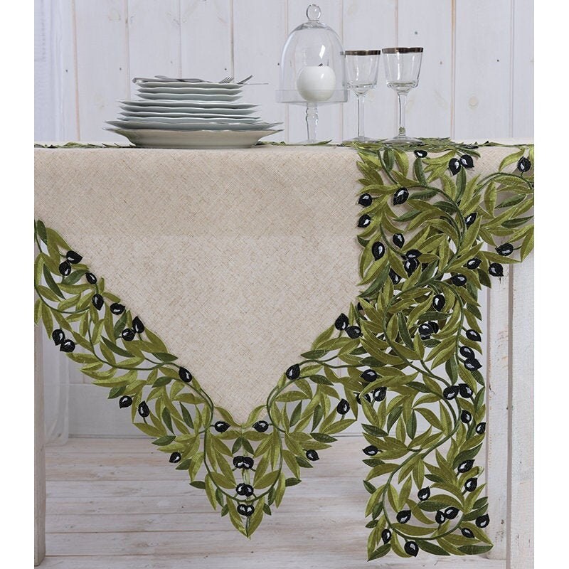 Table Runner Olive Table Runner Cut by Hand Wedding Gift Home Etsy