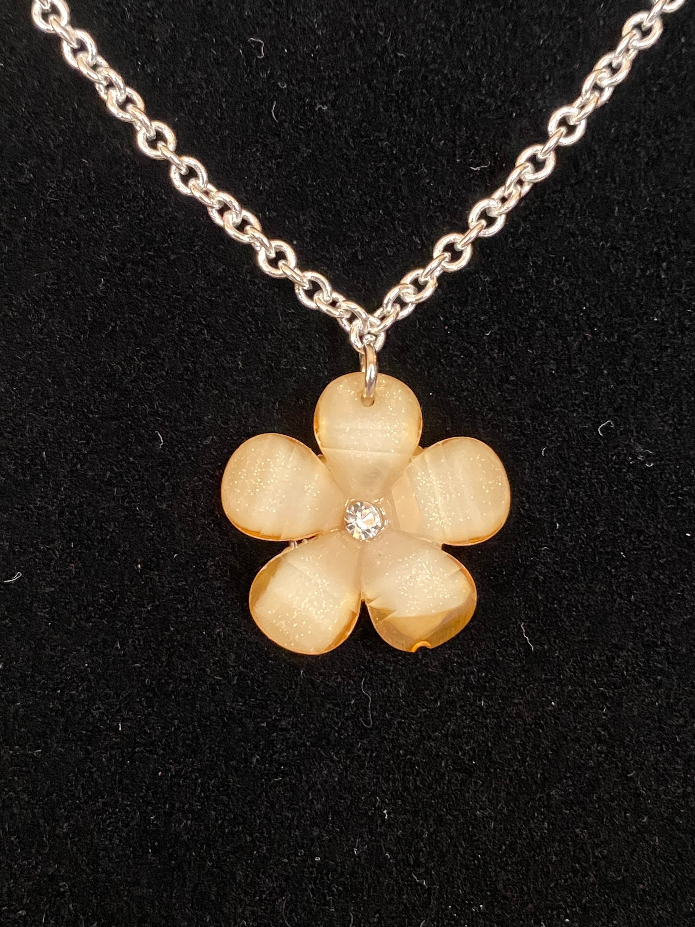 Yellow flower pendant necklace Etsy