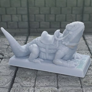 Lizards, bears, wolfs, and wild boar 28mm Dungeons and Dragons Pathfinder Resin 3d printed Lizard with saddle