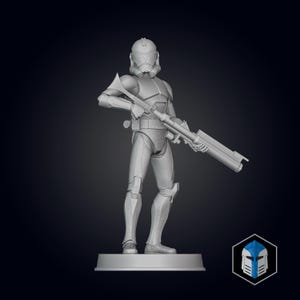 Clone trooper - Phase 2 - Animated style  - Star Wars - Statue - Bust - 1/6 scale - 3d printed