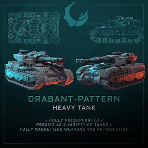 Drabant-Pattern Heavy Tank - Sci fi/Modern - Modular - Magnet Ready