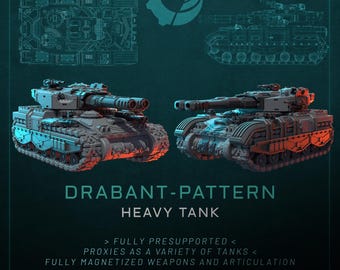 Drabant-Pattern Heavy Tank - Sci fi/Modern - Modular - Magnet Ready