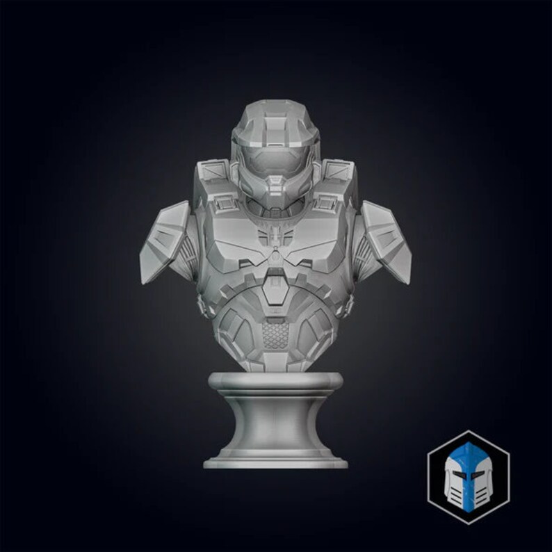 Master Chief Bust Halo 3d Printed Etsy