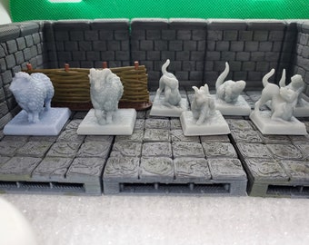 Sheep, Dogs, and Rats - 28mm - Dungeons and Dragons - Pathfinder - Resin 3d printed