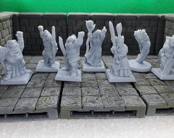 Pig face orc shaman, bow, sword, Flame skull, Sahuagin, Druid, Elf warrior - 28mm - Dungeons and Dragons - Pathfinder - Resin 3d printed