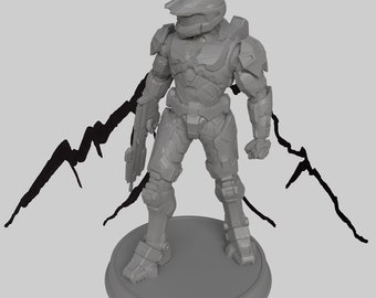 Master Chief - Halo - Statue - 1/6 scale - Pose 5 - 3d printed