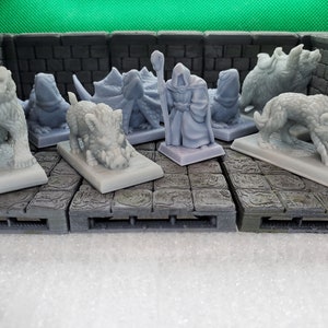 Lizards, bears, wolfs, and wild boar 28mm Dungeons and Dragons Pathfinder Resin 3d printed All