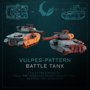 Tanque de batalla con diseño de Vulpes - Ciencia ficción/Moderno - Modular - Apto para imanes