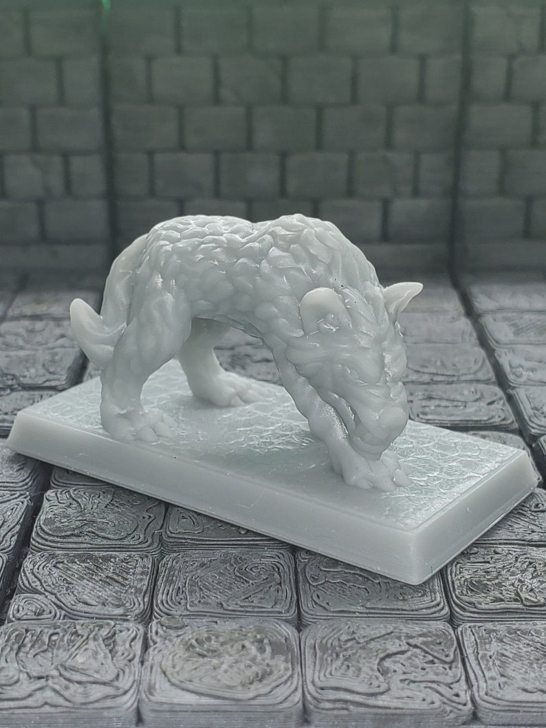 Lizards, bears, wolfs, and wild boar 28mm Dungeons and Dragons Pathfinder Resin 3d printed Wolf