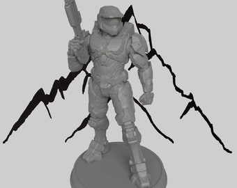 Master Chief - Halo - Statue - 1/6 scale - Pose 4 - 3d printed