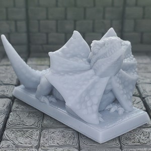 Lizards, bears, wolfs, and wild boar 28mm Dungeons and Dragons Pathfinder Resin 3d printed Frilled lizard