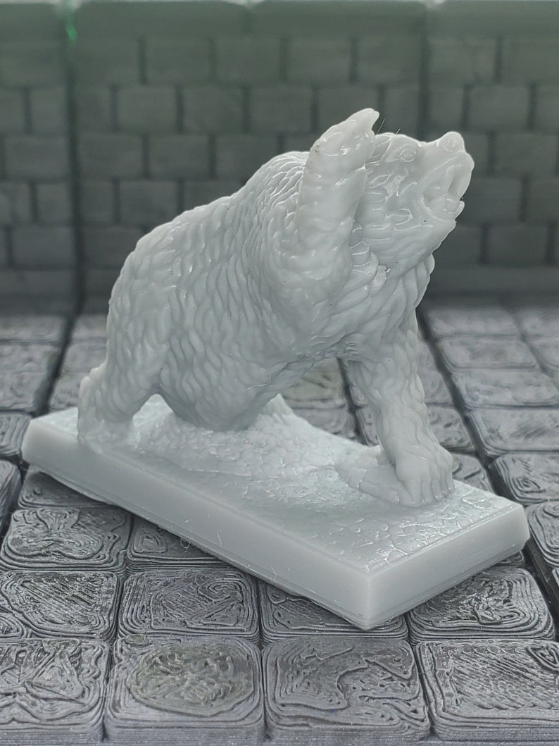 Lizards, bears, wolfs, and wild boar 28mm Dungeons and Dragons Pathfinder Resin 3d printed Bear