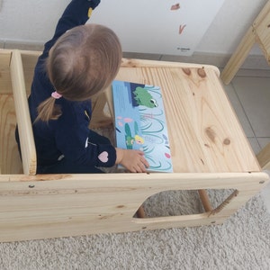 MAMOI® Tour d observation de bois pour enfant, Chaise pliable pour  apprentissage pour bebe, Table tabouret d'observation montessori à partir  de 1 an