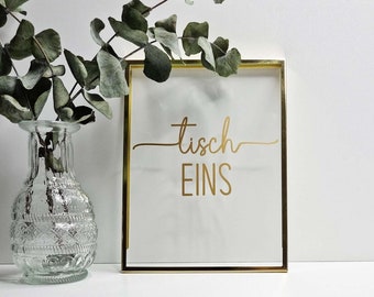 Aufkleber Tischnummern Hochzeit | Bilderrahmen Aufkleber | DIY Tischnummern | Hochzeitsdekoration