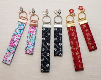 Asian Oriental Handmade Key Fob with Kawaii Charms (Wristlet or Mini Size)