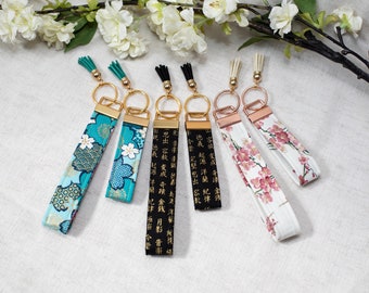 Asian Oriental Handmade Key Fob with Tassel (Wristlet or Mini Size)