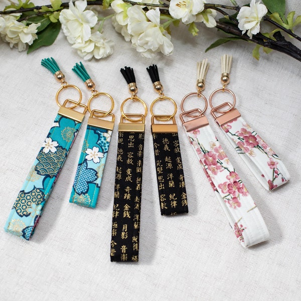 Asian Oriental Handmade Key Fob with Tassel (Wristlet or Mini Size)