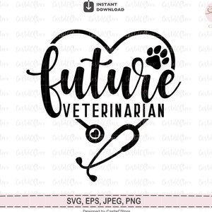 Toekomstige Dierenarts Svg, Animal Heartbeat Svg, Png, Dierenarts Dierenarts, Toekomstige Dogtor Svg, Carrièredag T-shirt Paw Medical Svg Bestanden voor Cricut
