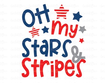 Oh My Stars And Stripes Svg, 4 juli Svg, Png, Patriotic Svg, USA, Independence Day Kids Shirt Design, Baby Boy Girl Svg File voor Cricut