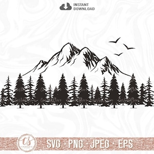 Berg svg, Berg und Wald svg, Camping Outdoors Adventure svg, Pine Trees svg, Jagd svg, Digitale Datei Png, Jpeg, Eps