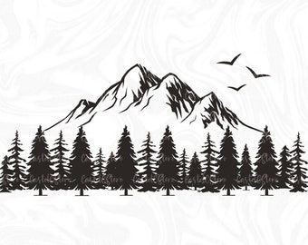 Mountain svg, Mountain and Forest svg, Camping Outdoors Adventure svg, Pine Trees svg, Hunting svg, Digital File Png, Jpeg, Eps