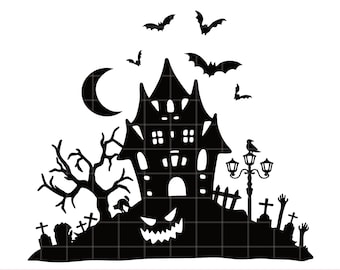 Halloween Castle Svg, Haunted House svg, Halloween png, Halloween cut file for cricut