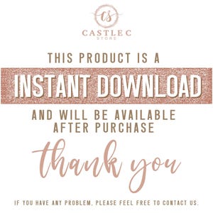 May include: A pink and white graphic with the text "CASTLEC STORE" and "THIS PRODUCT IS AN INSTANT DOWNLOAD AND WILL BE AVAILABLE AFTER PURCHASE thank you" in a pink script font. The text "INSTANT DOWNLOAD" is in a larger font and is on a pink glittery background.