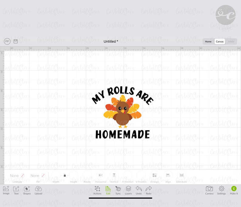 May include: A Thanksgiving-themed design featuring a cartoon turkey with the text "My rolls are homemade".