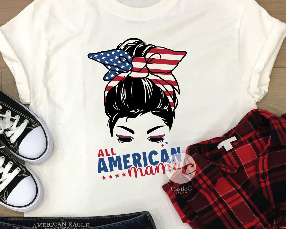 Download All American Mama Svg 4th of July American Mom Merica USA ...