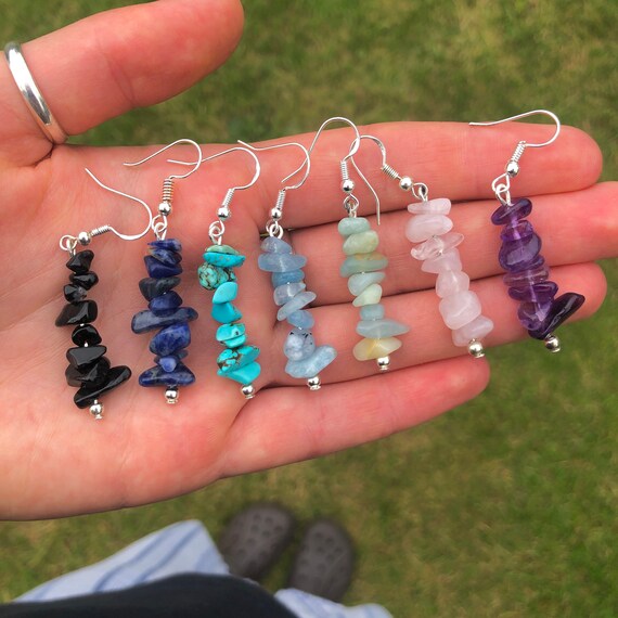 Gemstone Earrings Hippie Crystals 
