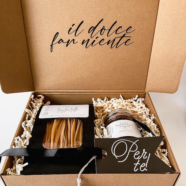 Homemade Pasta Box | Italian Dinner Set for Two | Perfect Gift for Newlyweds & Pasta Lovers | Unique Corporate Gift