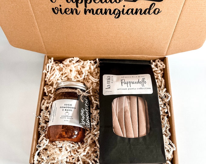 Feinschmecker Geschenk - Pasta Geschenkbox - Hausgemachte Pasta Abendessen Nacht - Makler Abschlussgeschenk - Pasta für 2 - Pasta Liebhaber - Gourmet Mahlzeit - Artisan Pasta