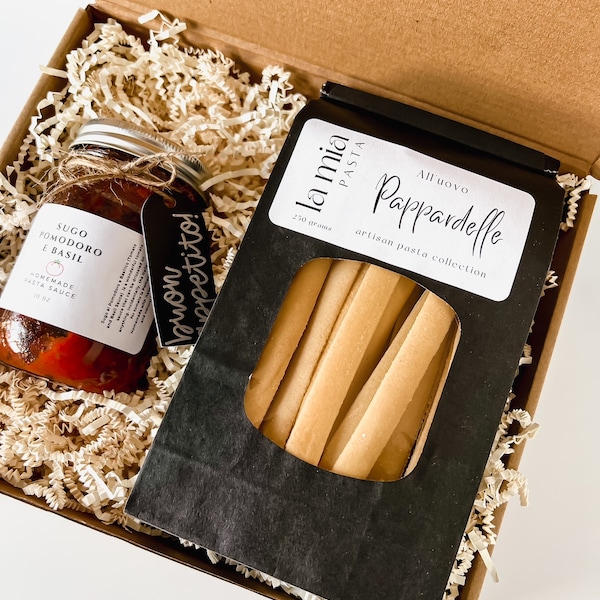 Pâtes artisanales - boîte de pâtes italiennes - paquet de soins d'anniversaire - ensemble de cuisine de pâtes - cadeau de vacances - cadeau de sympathie - pâtes gastronomiques - cadeau d'agent immobilier