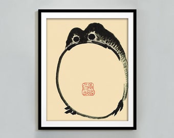 Japan Art Matsumoto Hoji Frog Print, Japanese Wall Art, Digital Art Prints, Japanese Decor, Frog Painting, Digital Download, Frog Decor