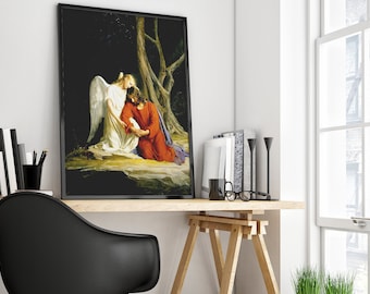 Jesus Christ Poster, Jesus Christ Print, Jesus Painting, Jesus Wall Art, Jesus Christ Portrait, Jesus Picture, Christian Art, Christian Gift