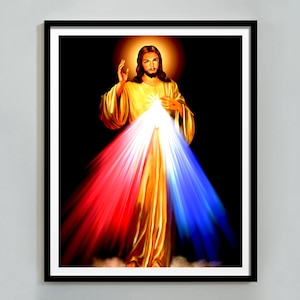 Impression de la Divine Miséricorde Jésus-Christ, art mural catholique, affiche de Jésus-Christ, décoration murale chrétienne, photo de Jésus, décoration d'intérieur, téléchargement numérique