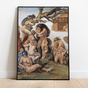 Michelangelo Print, The Deluge, Art Print, Printable Wall Art, Michelangelo Painting, Vintage Decor, Antique Wall Art, Exhibition Poster