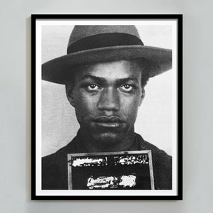 Malcolm X Mugshot Poster, Black And White, Celebrity Mugshot, Vintage Wall Art, Antique Photos, Civil Rights Poster, Malcolm X Print, Canvas