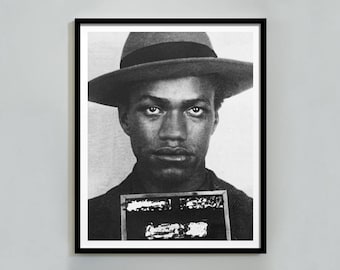Poster con foto segnaletica di Malcolm X, in bianco e nero, foto segnaletica di celebrità, arte murale vintage, foto antiche, poster sui diritti civili, stampa di Malcolm X, tela