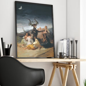 Francisco Goya Witches Of Sabbath Print Poster, Antique Painting, Vintage Wall Art, Digital Art Prints, Original Painting, Extra Large