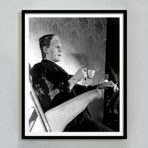 frankenstein smoking a cigarette Holy Smoke! loves Cigar Print A great gift for fans of Universal monsters or horror movies. Franky by Mike Bell 