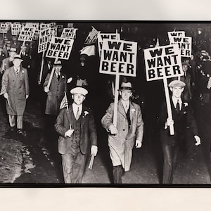 We Want Beer Prohibition Poster, Funny Bar Print, Printable Vintage Photo Poster, Beer Wall Art, Beer Decor, Funny Farmhouse Decor, Digital