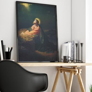 Jesus Painting By Heinrich Hofmann, Jesus Christ Print, Jesus Picture, Jesus Christ Art, Christian Wall Art, Vintage Art Prints, Printable