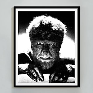 Wolfman-affisch, monsterväggkonst, Halloween-tryck, läskig dekor, Halloweenväggdekor, skräckfilmsaffisch, heminredning, utskrivbar väggkonst