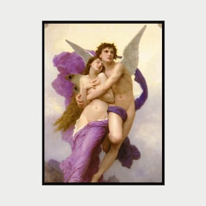 William Adolphe Bouguereau Gemälde, Schlafzimmer Druck, Vintage Wohndekor, Paar Poster, Gothik, romantische Wandkunst, Kunstdruck