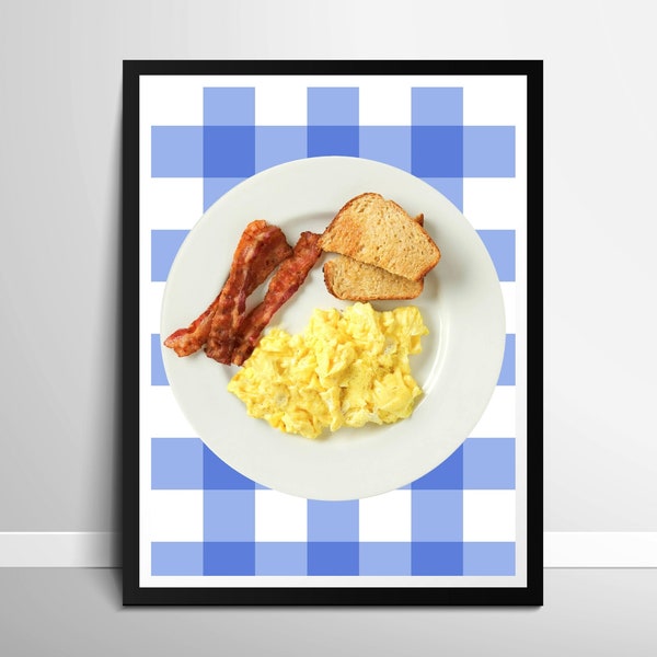 Ron Swanson Breakfast Poster, Parks and Recreation Print, Funny Kitchen Wall Art, Dining Room Decor, TV Show Poster, Restaurant Wall Decor