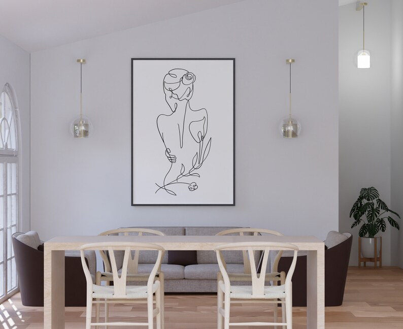 Woman Line Art Print Minimalist Wall Decor Woman Line - Etsy